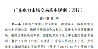 廣東電力市場(chǎng)交易基本規(guī)則（試行）正式稿印發(fā)！