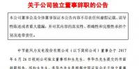 節(jié)能風電獨董祁和生李華杰辭職 同日李素芬辭去監(jiān)事<font color=