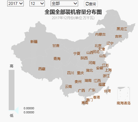 2017年全國(guó)電力發(fā)電，電力裝機(jī)版圖