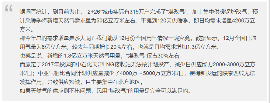 “氣荒”這口鍋，煤改氣不全背