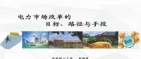 PPT | 電力市場(chǎng)改革的目標(biāo)、路徑與手段