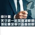 審計(jì)署：關(guān)于進(jìn)一步加強(qiáng)減稅降費(fèi)政策措施落實(shí)情況審計(jì)監(jiān)督的意見