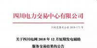 四川2018年12月短期發(fā)電輔助服務(wù)交易:20家發(fā)電廠(調(diào)度單元)申報(bào)