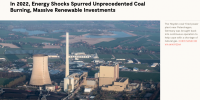 2022年能源危機(jī)導(dǎo)致煤炭消費反彈，但可再生能源投資上升更快